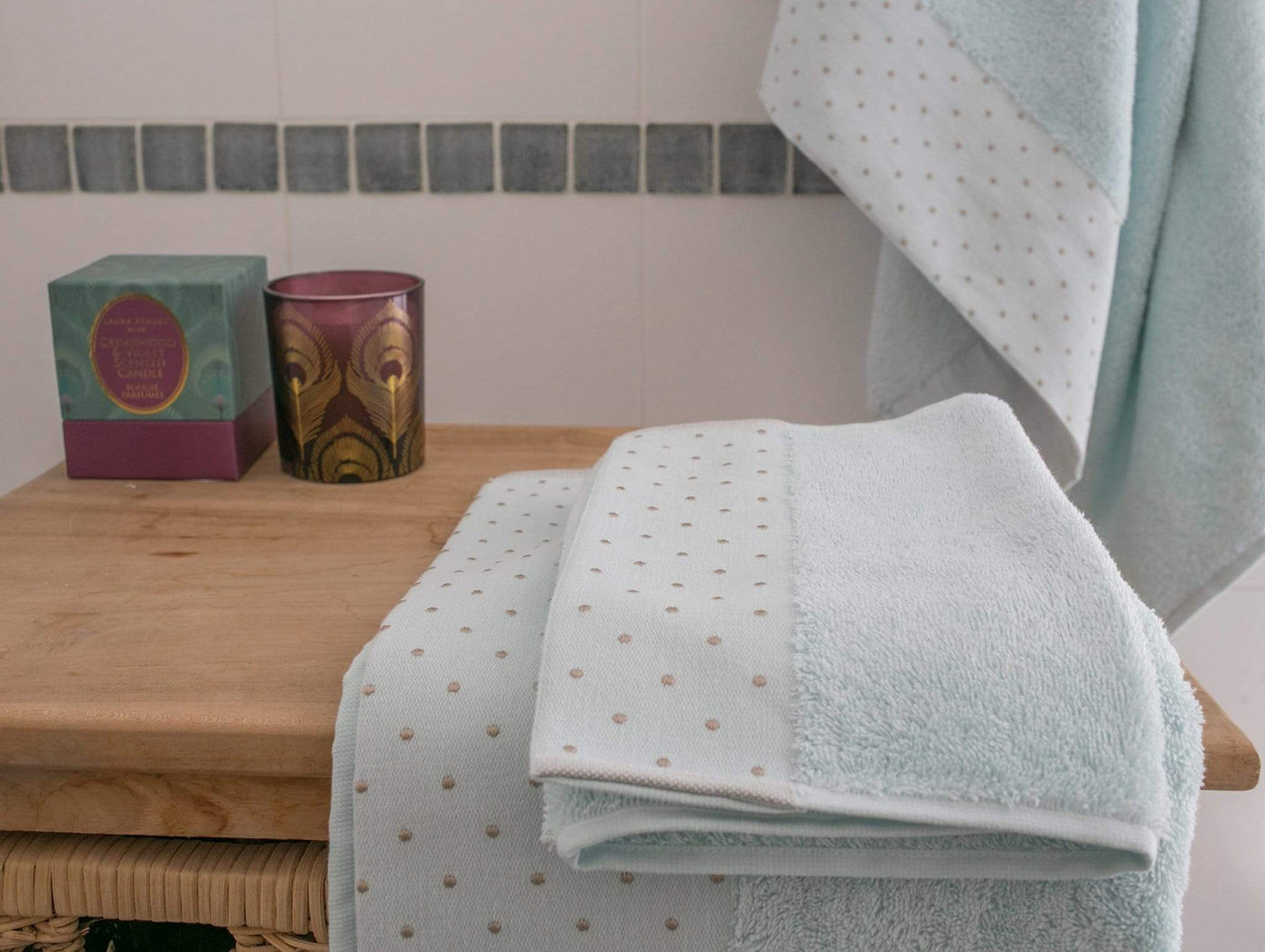 Polka Border Towel Collection